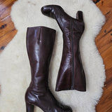 Vintage Sandler Brown Leather Knee-High Boots – Size 8
