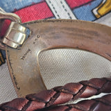 vintage brighton braided leather belt + original pouch