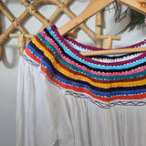 Vintage Mexican Cotton Embroidered Blouse M/L