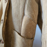 Vintage 70s/80s Genuine Sheepskin Shearling Coat – Tan & Cream
