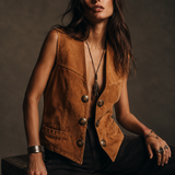 Vintage Tan Suede Leather Vest L/XL Unisex