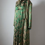 Vintage Emerald Green Asian Brocade Coat robe
