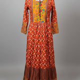 Indian Size 40 Cotton Embroidered Boho Maxi Dress