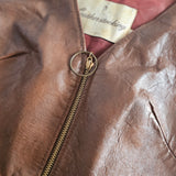 Original 60s/70s Leather Zip Vest Dress/Vest size M 9/10