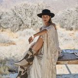 Western Cowgirl Block Heel Boots Size 37 - Modern Style