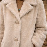 Vintage Champagne Brushed Mohair Long Coat – Made in England 10/12