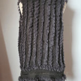 Ameise Mongolian Fur Trim Vest – Charcoal Grey