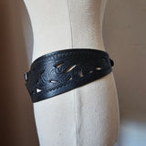 Vintage Hand Tooled Leather Waist Belt – Made in India