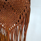 Vintage Macramé & Leather Fringe Bag
