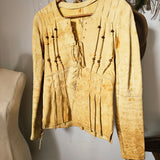 Vintage 1970s Suede Beaded Lace-Up Jacket – One of a Kind
