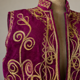 Vintage Turkish Velvet Embroidered Vest L