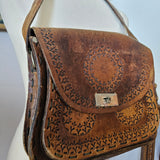Vintage Tooled Leather Shoulder Bag