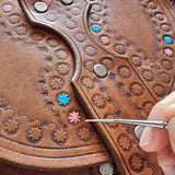 1970s Hand-Tooled Leather Bag – Hand Painted