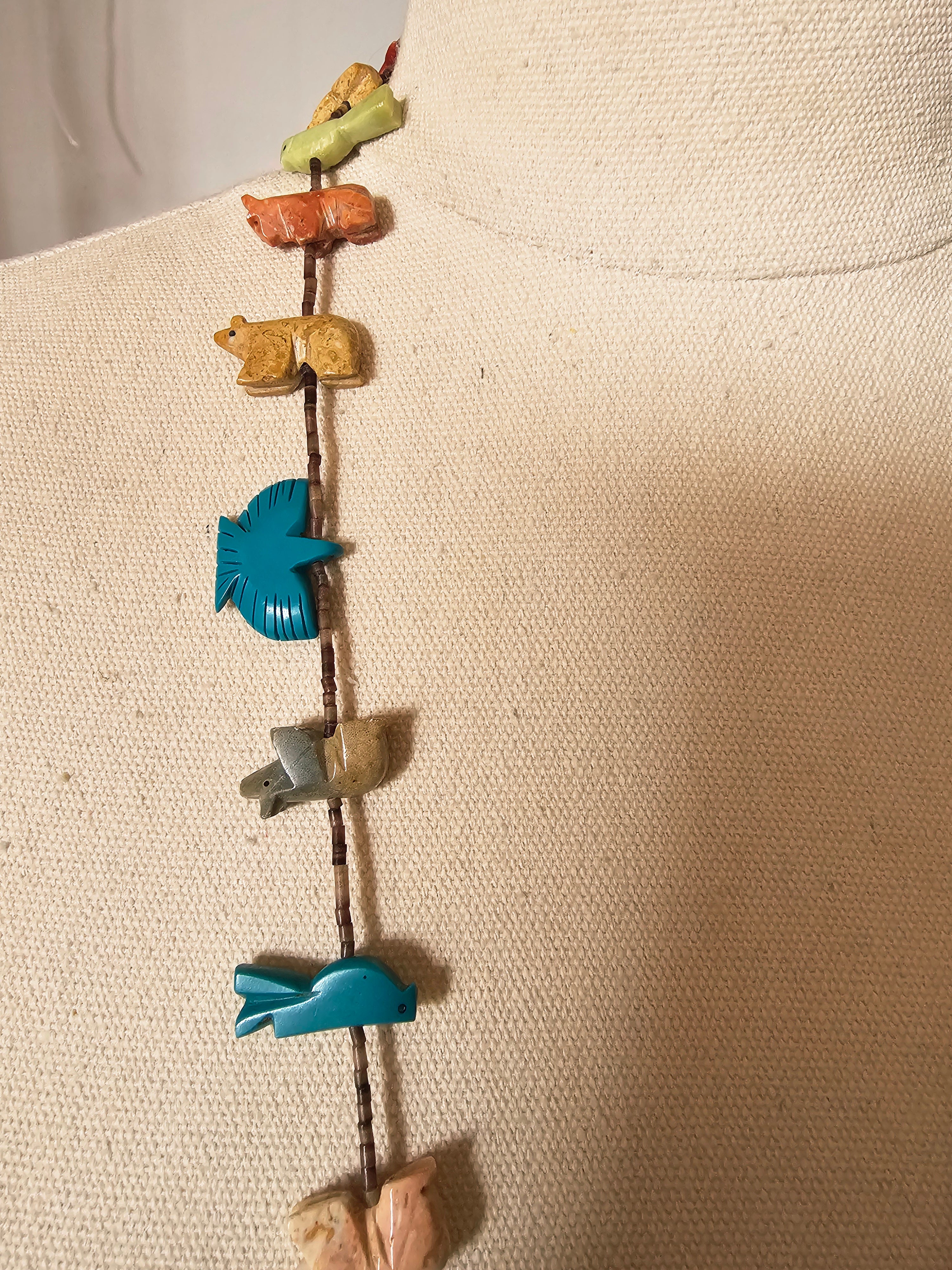 Zuni Fetish Animal Necklace 
