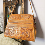 Vintage Hand-Tooled Leather Shoulder Bag – Flores Bags, Mexico