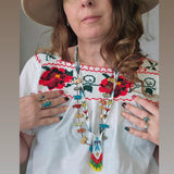 Vintage Mexican Embroidered Cotton Blouse – Size M/L