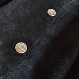 Vinetti Black Suede Long Waistcoat Vest / Dress (M–L)