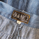 Vintage Stiletto Denim Maxi Skirt – Tapestry Detail 10