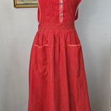 Vintage Barclay Red Pinafore Dress versatile fit