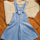 Vintage 70s Sam Young Denim Pinafore Overalls s/xs