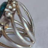 Vintage Sterling Silver Turquoise Ring with Golden Matrix – Stamped 925