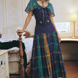 Vintage Boho Prairie Dress | Off Shoulder Cotton Stretch Dress | Size 10