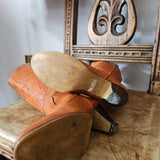 Vintage Tan Leather Western Boots – Size 6.5 (fits 6.5–7)
