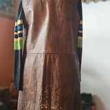 Original 60s/70s Leather Zip Vest Dress/Vest size M 9/10