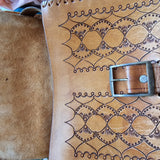 Vintage Tooled Leather Messenger Bag — Custom Paint Option Available
