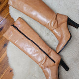 Vintage Tan Leather Tall Boots – Size 7.5