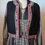 Vintage Embroidered Quilted Vest – Made in India
