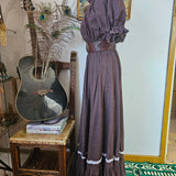 Vintage Cottagecore Maxi Dress – “Souvenirs of Midland, W.A.” Chocolate Polka Dot Romance