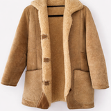 Vintage 70s/80s Genuine Sheepskin Shearling Coat – Tan & Cream