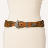 Handcrafted Painted Western Leather Belt 98cm long