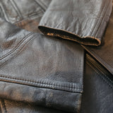 Vintage Leather Trench Coat  Dark Blue 8/10