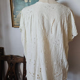 Cutwork Cream Blouse L