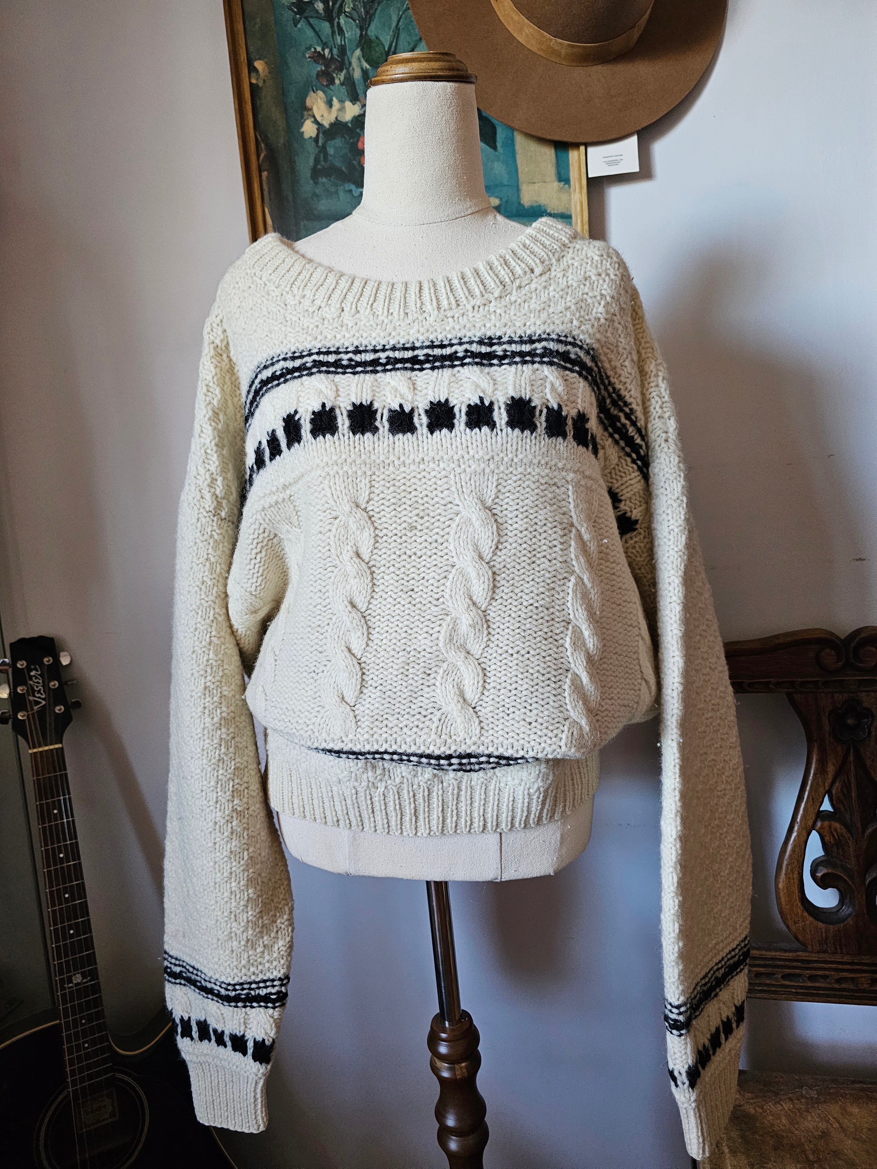 vintage wool cable knit jumper