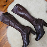 Vintage Sandler Brown Leather Knee-High Boots – Size 8