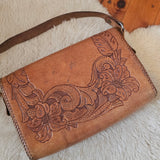 Vintage Hand-Tooled Leather Shoulder Bag
