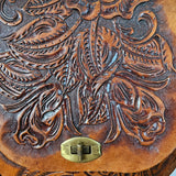 Vintage 70s Tooled floral bag