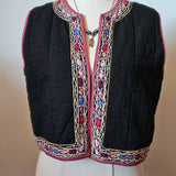 Vintage Embroidered Quilted Vest – Made in India