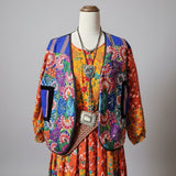 Embroidered Indian Floral Vest M
