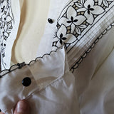 Vintage Embroidered Cotton Blouse – Size 8/10