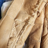 Vintage Patchwork Shearling Penny Lane Coat – Genuine Leather Sheepskin Lined tag 6.8/10