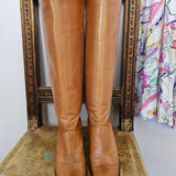 Vintage Tan Leather Tall Boots – Size 7.5