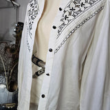 Vintage Embroidered Cotton Blouse – Size 8/10
