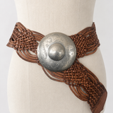 Vintage Woven Leather Statement Belt