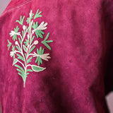 Vintage Afghan Fur-Lined Embroidered Coat – Burgundy / Brown – XS-S 8
