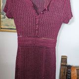 Im on Fire crochet dress in Mulberry size M