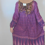 Vintage Indian Cotton Dress – Purple & Mauve Boho Beauty small size 8 small 10